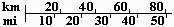 A map m/km scale.